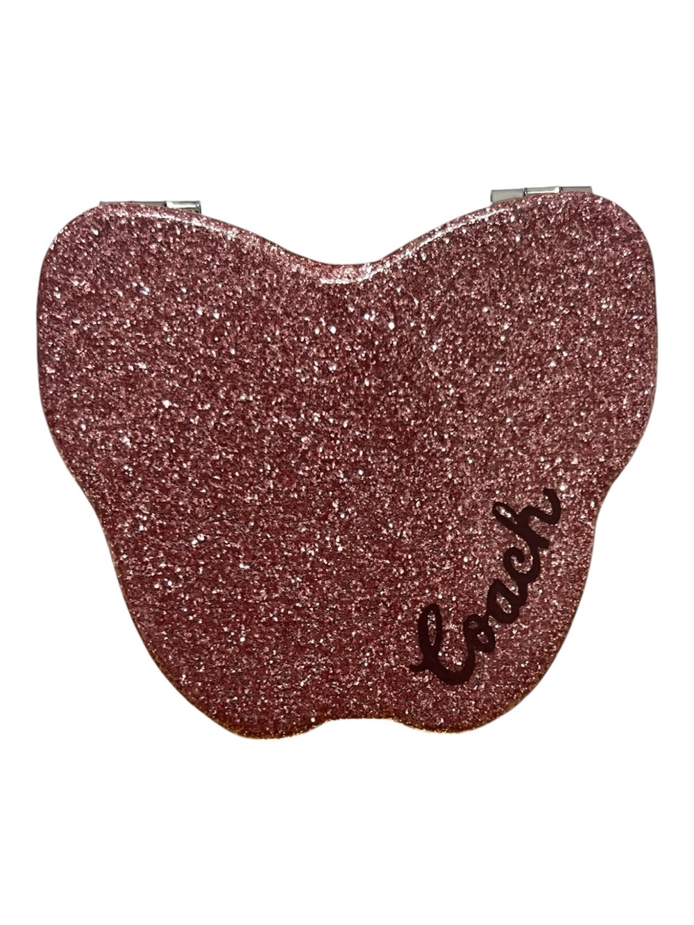 Coach Pink Glitter Butterfly Compact Mirror